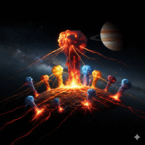 lo's volcanic plumes in space