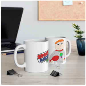 Space Ranger Fred Mug – Fun Cartoon Gamer Coffee Cup
