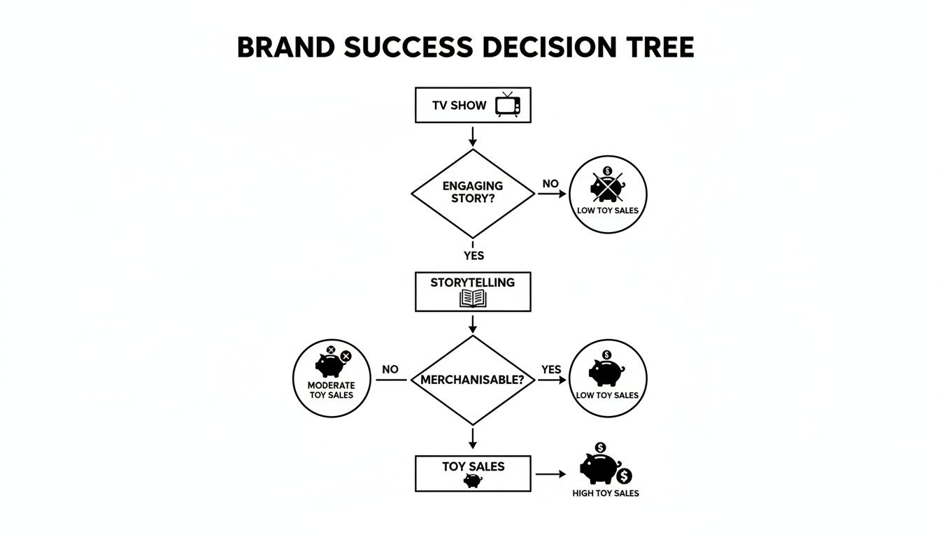 A child playing with a Peppa Pig figure set, creating a story on the floor.