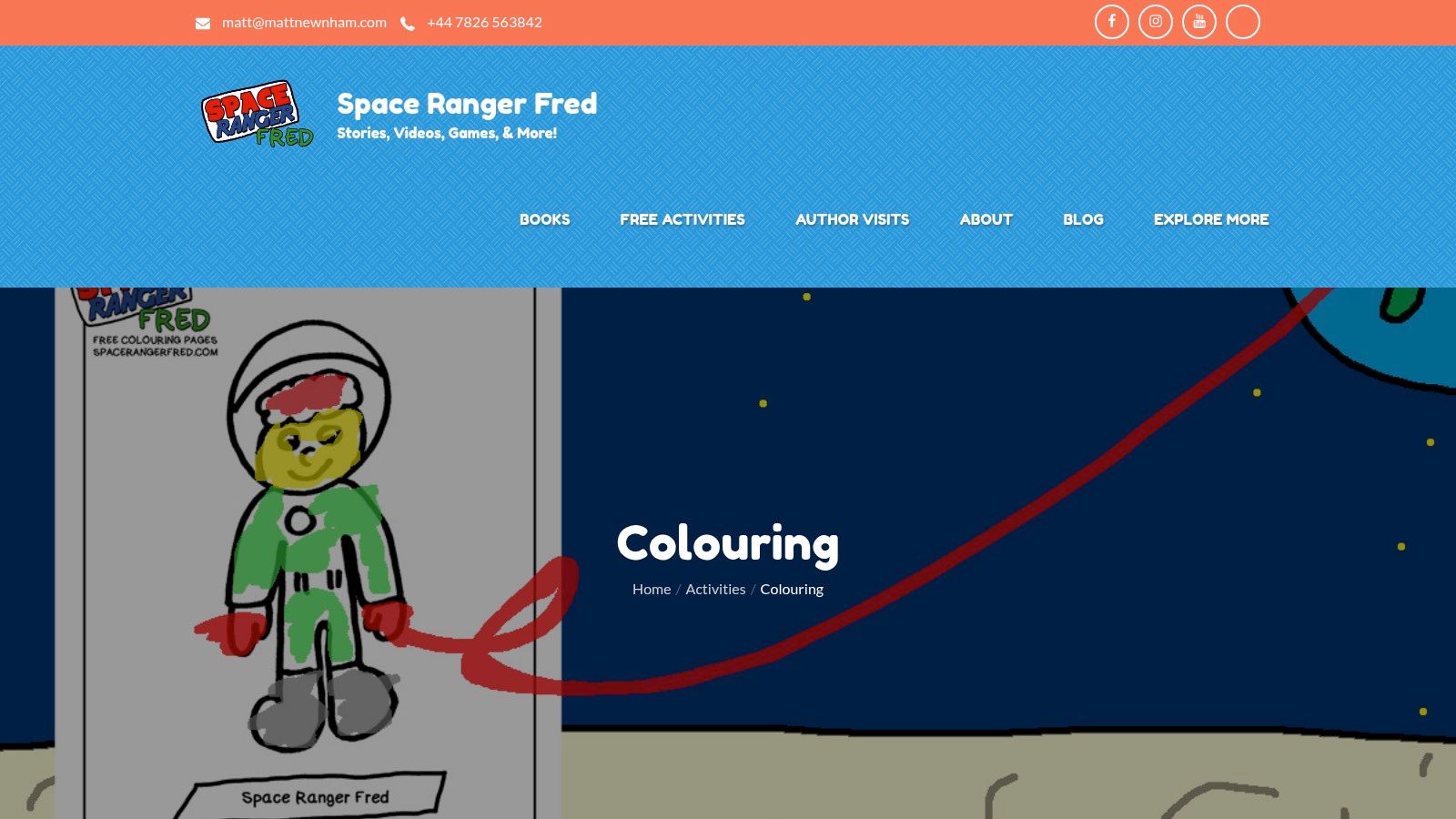 Space Ranger Fred – Colouring