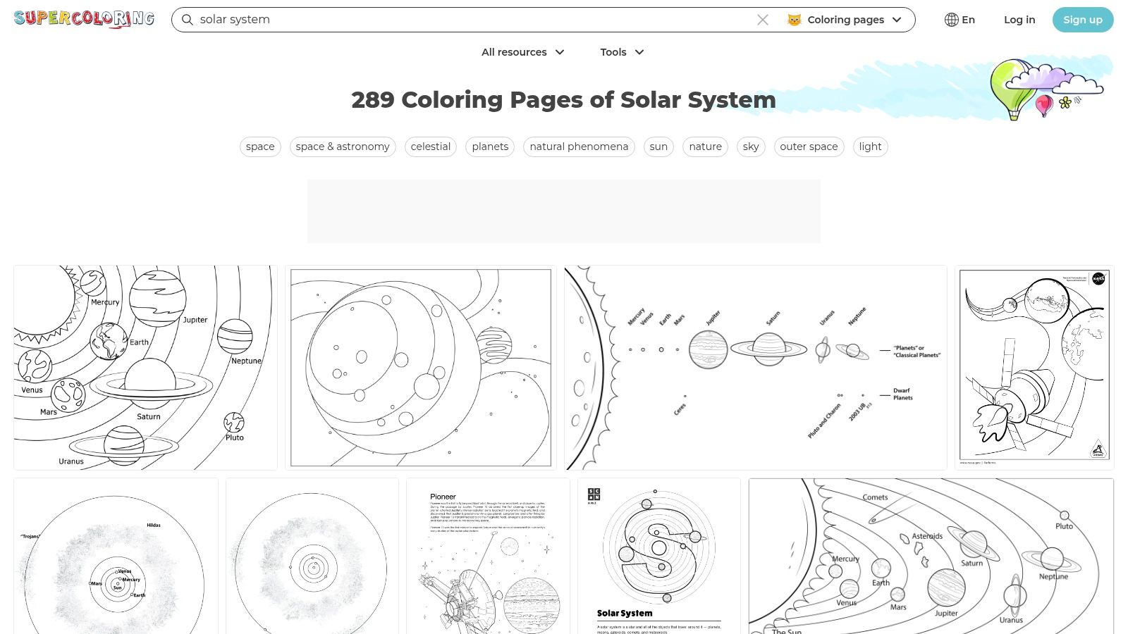 SuperColoring – Solar System Category